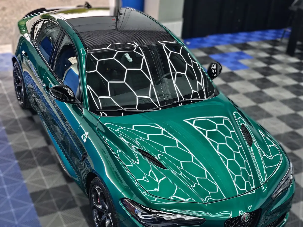 Glossy green Alfa Romeo protected at Pristine Clean