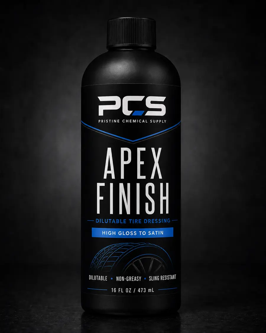 PCS Apex Finish dilutable tire dressing bottle